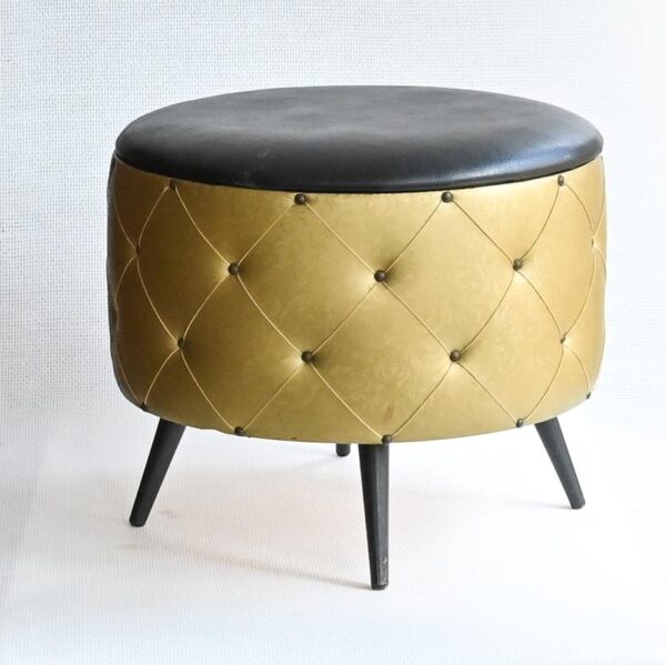 Reliving Vintage Poef Met Vakken Opbergruimte