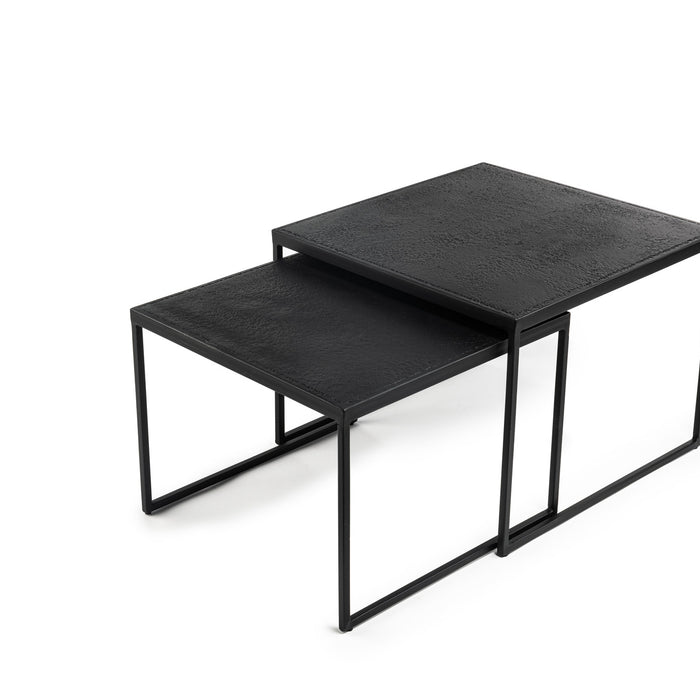 Duverger Volcano - Salontafels - set van 2 - vierkant - lava metaal -