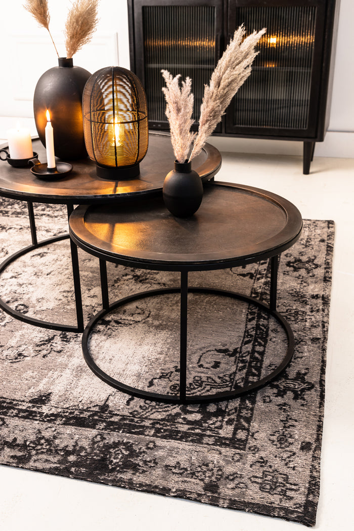 Light & Living TALCA  Salontafel Antiek-lood Deep edge Set van 2 XL