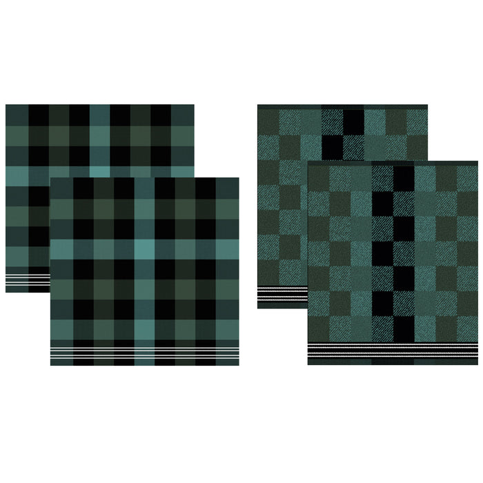 DDDDD 2x theedoek + 2x keukendoek Feller - Groen