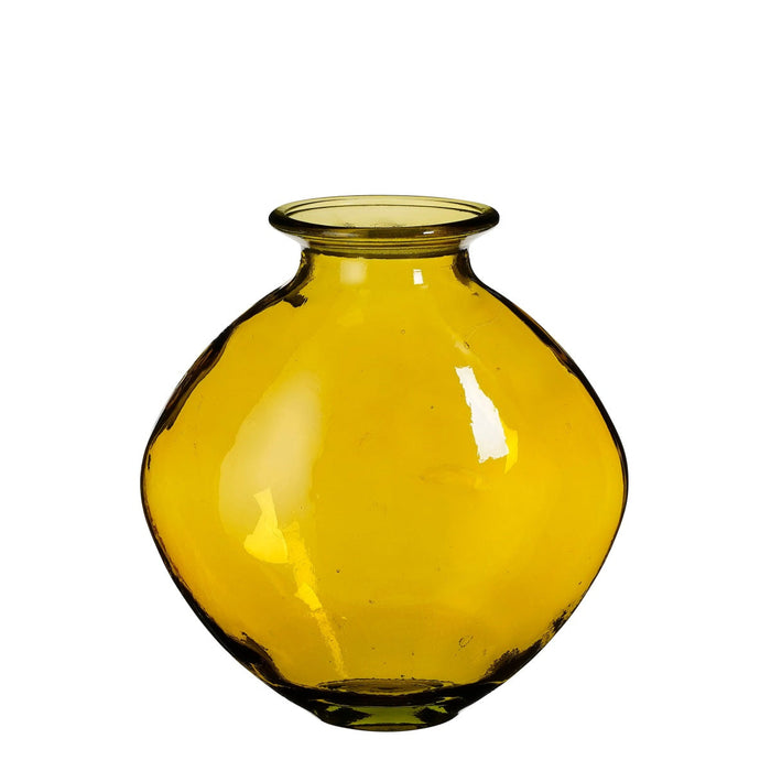 Mica Decorations Qin Vaas - 24x24x26 cm - Glas - Geel