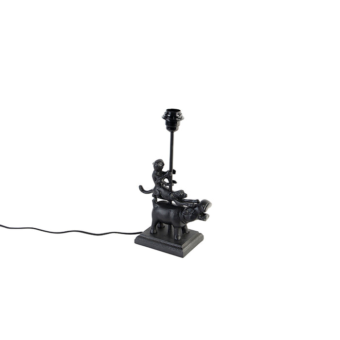 QAZQA Tafellamp animal-tl - Zwart - Landelijk - L 210mm