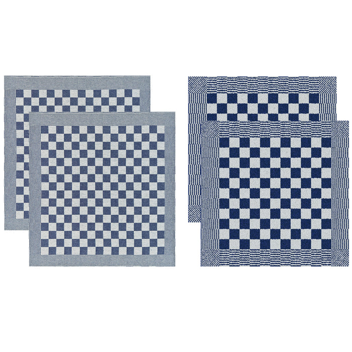 DDDDD 2x theedoek + 2x keukendoek Barbeque - Blauw