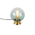 QAZQA Art deco tafellamp messing met groen glas - Pallon