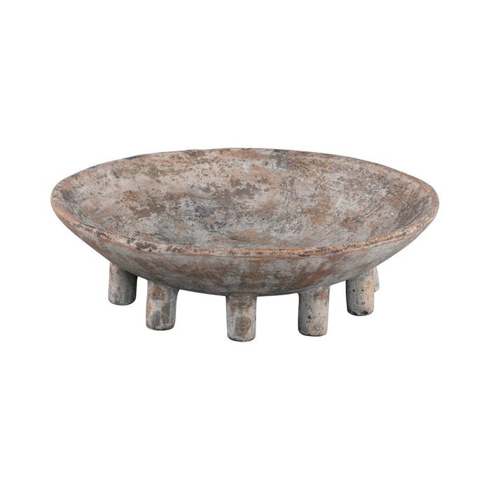 PTMD Frudi Grey cement pot multiple feet round low L