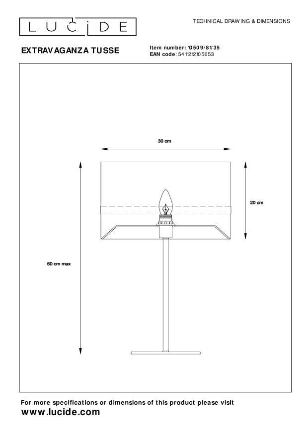 Lucide EXTRAVAGANZA TUSSE Tafellamp - Blauw
