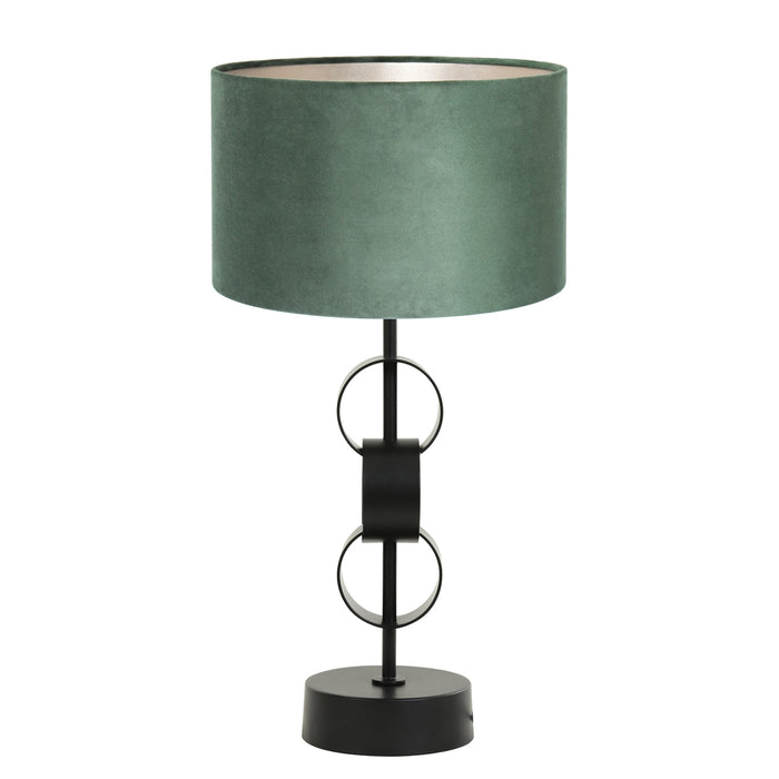 Light & Living Circulum tafellamp met groene velvet kap