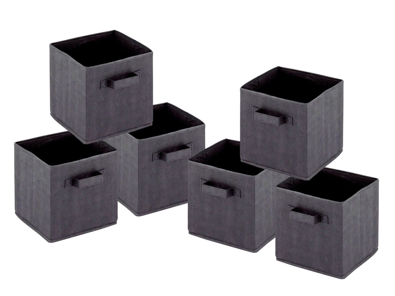 SVJ Opvouwbare Opbergbox Vierkant - 27x28x27 cm - Zwart - Set van 6