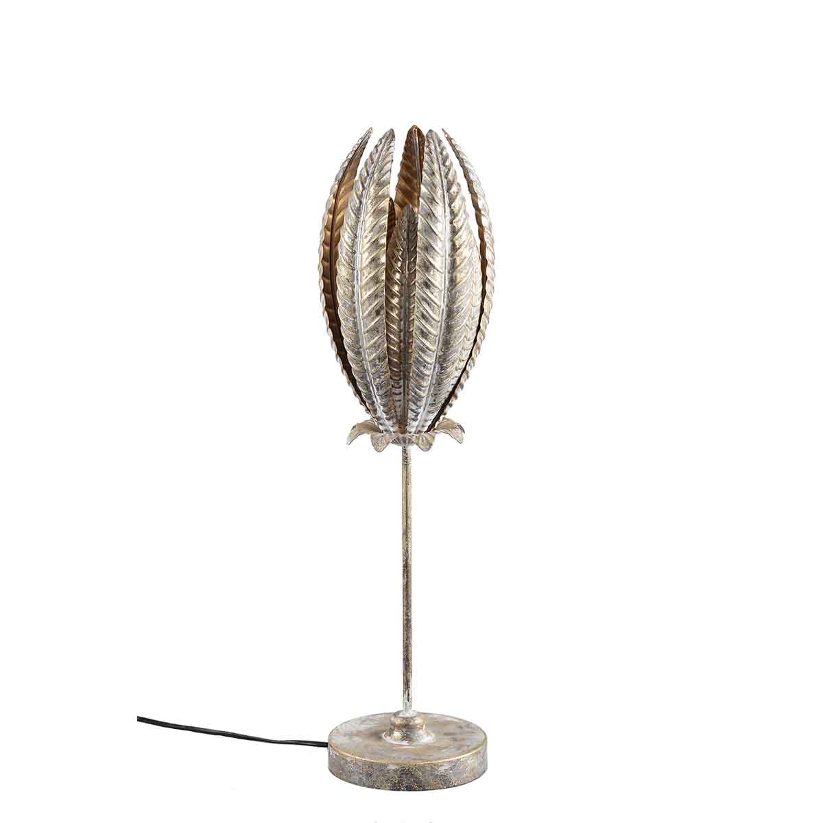 PTMD Catlin Tafellamp Bladeren - H67 x Ø21 cm - Ijzer - Goud