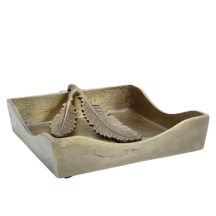 PTMD Servettenhouder 18 x 18 x 4 cm - Aluminium - Goud