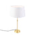 QAZQA Tafellamp goud|messing met linnen kap wit 35 cm - Parte