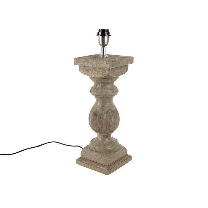 QAZQA Landelijke tafellamp zonder kap vintage grijs hout - Hyssop