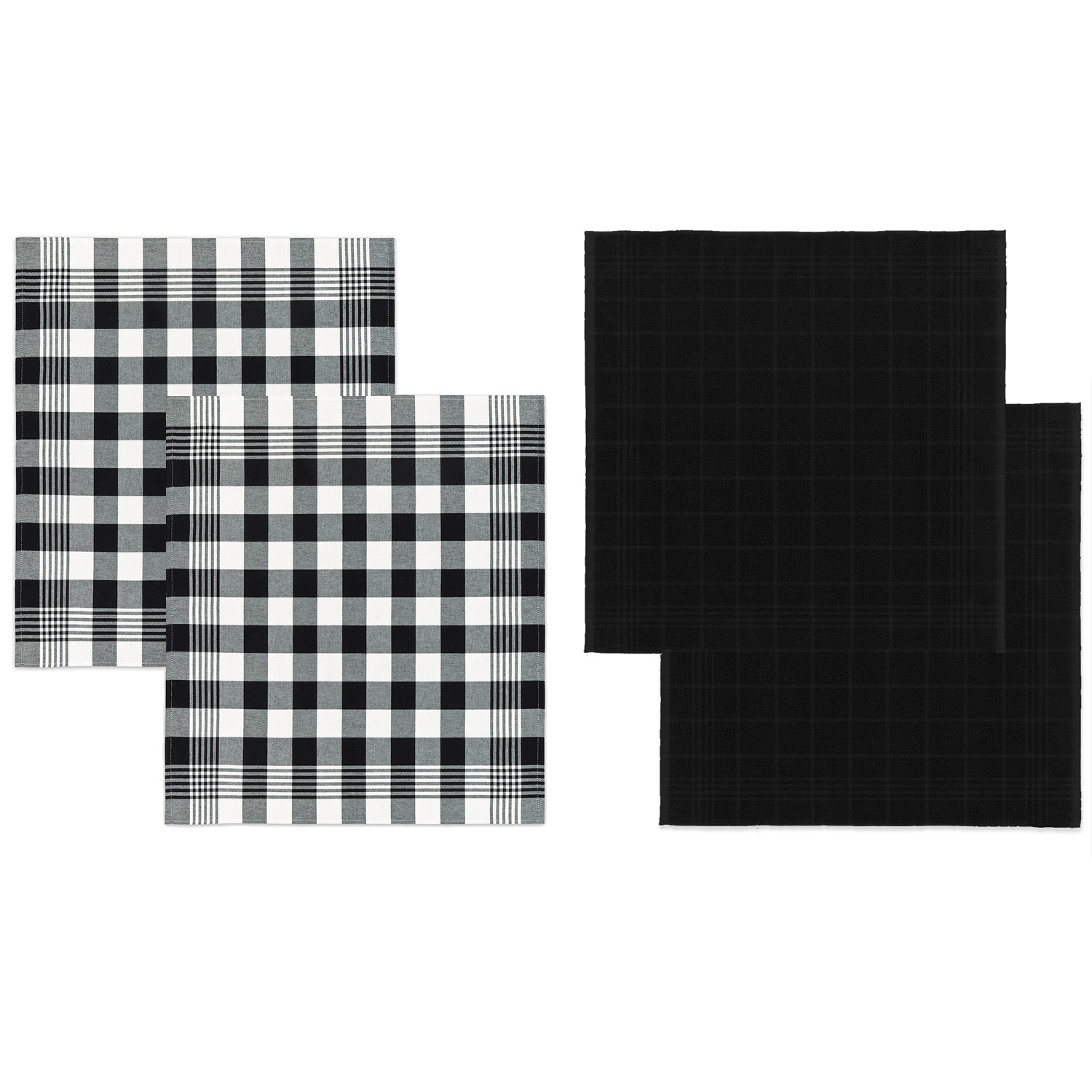 DDDDD 2x theedoek + 2x keukendoek Block - Zwart