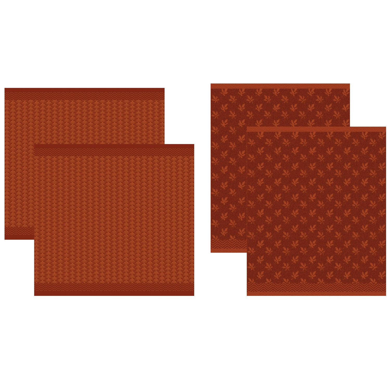 DDDDD 2x theedoek + 2x keukendoek Petals - Rood