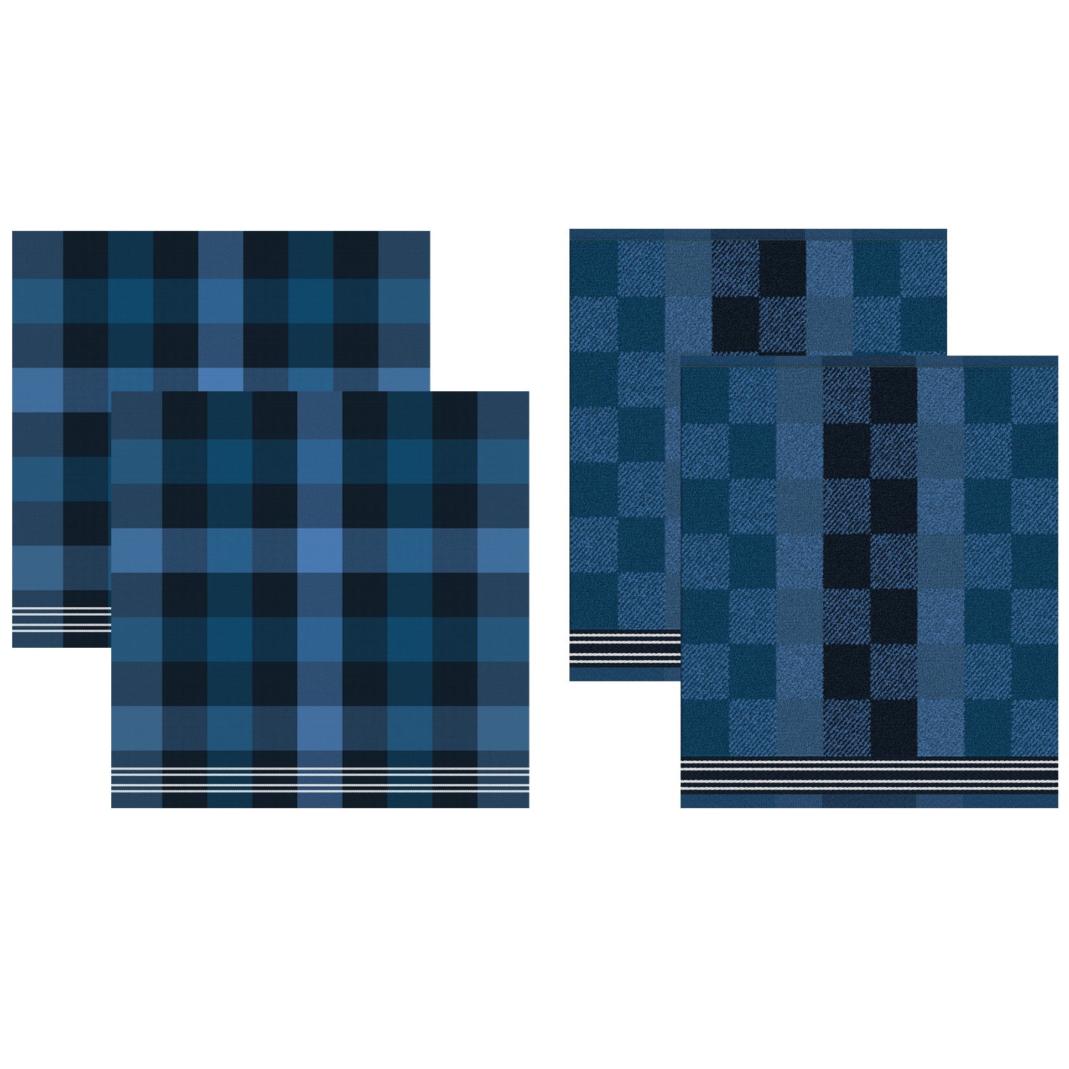 DDDDD 2x theedoek + 2x keukendoek Feller - Blauw