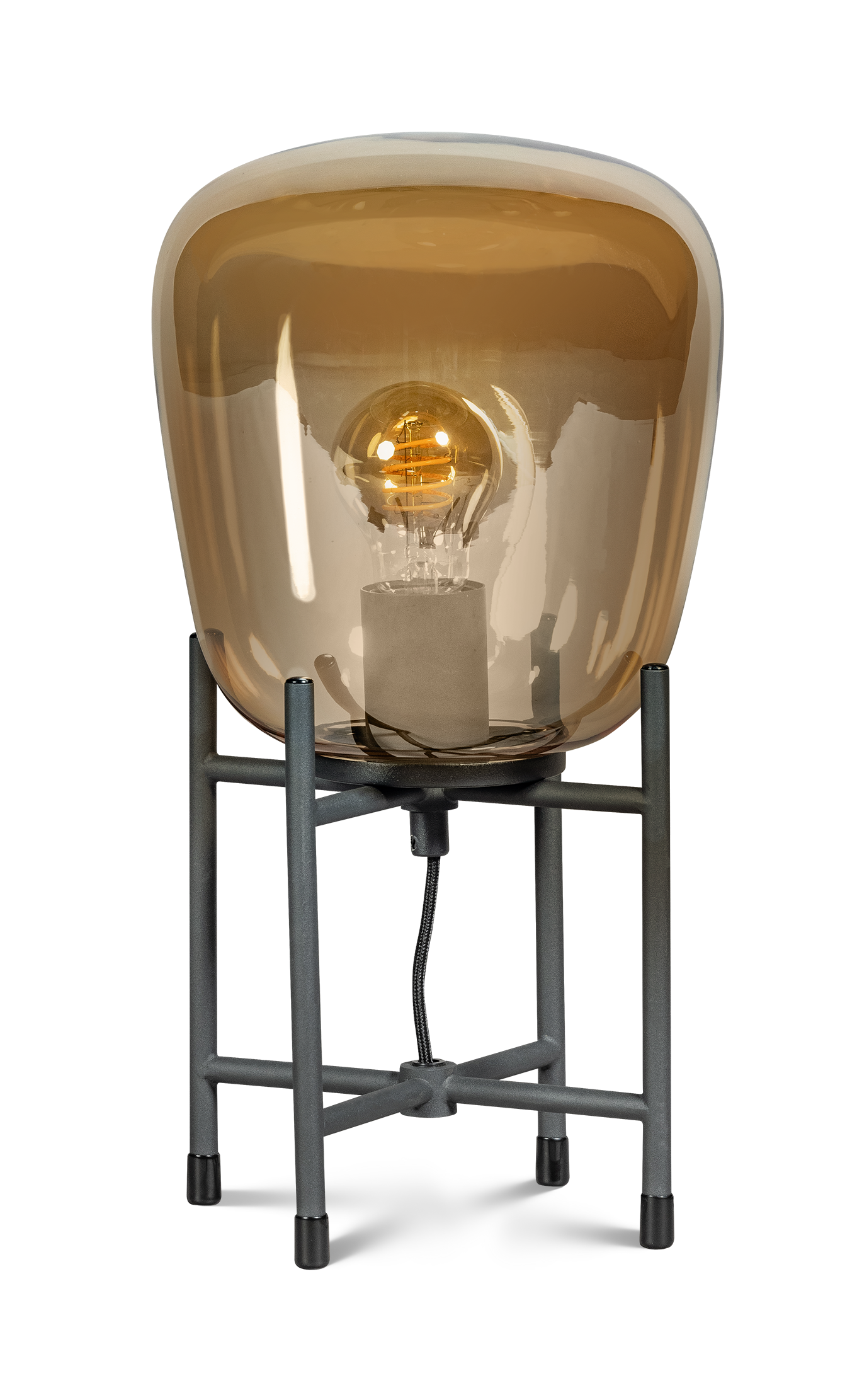 ETH Benn Gold Mini Tafellamp 1x E27 60W Zwart