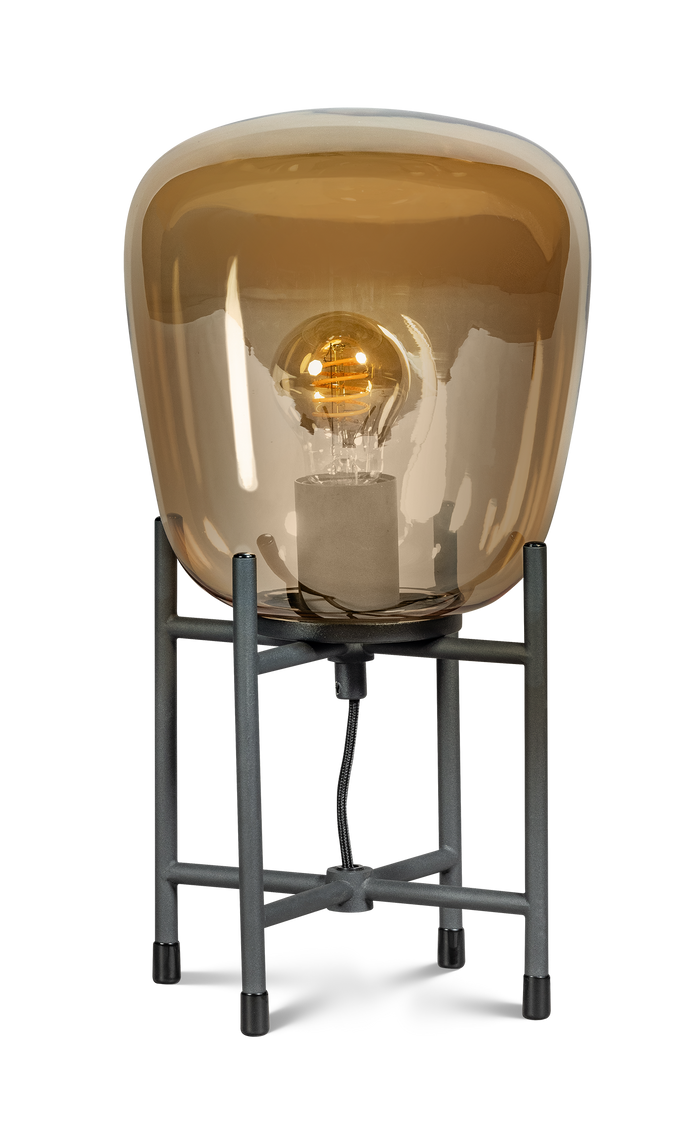 ETH Benn Gold Mini Tafellamp 1x E27 60W Zwart