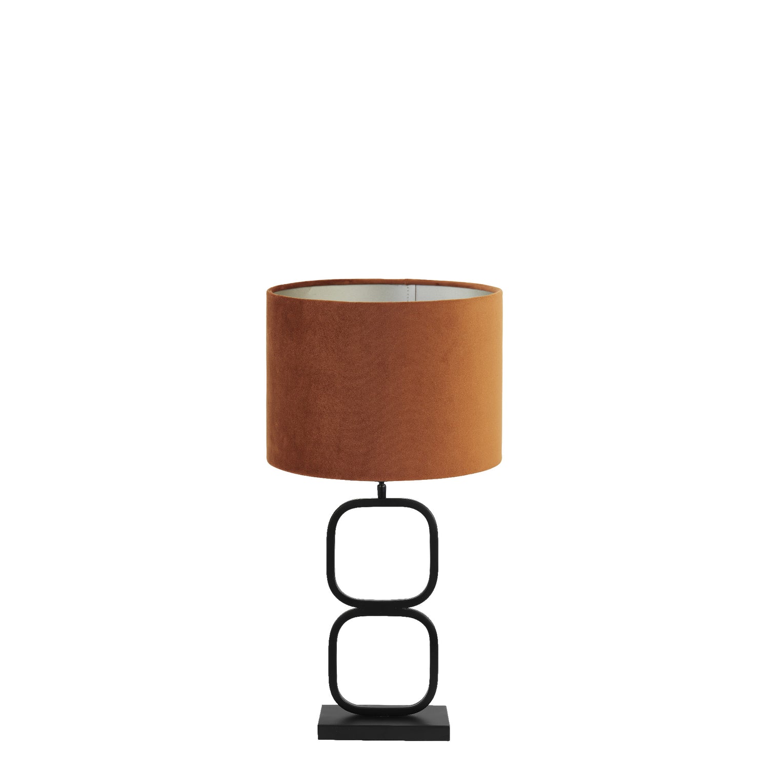 Light & Living Tafellamp Lutika|Velours - Zwart|Terra - Ø30x67cm