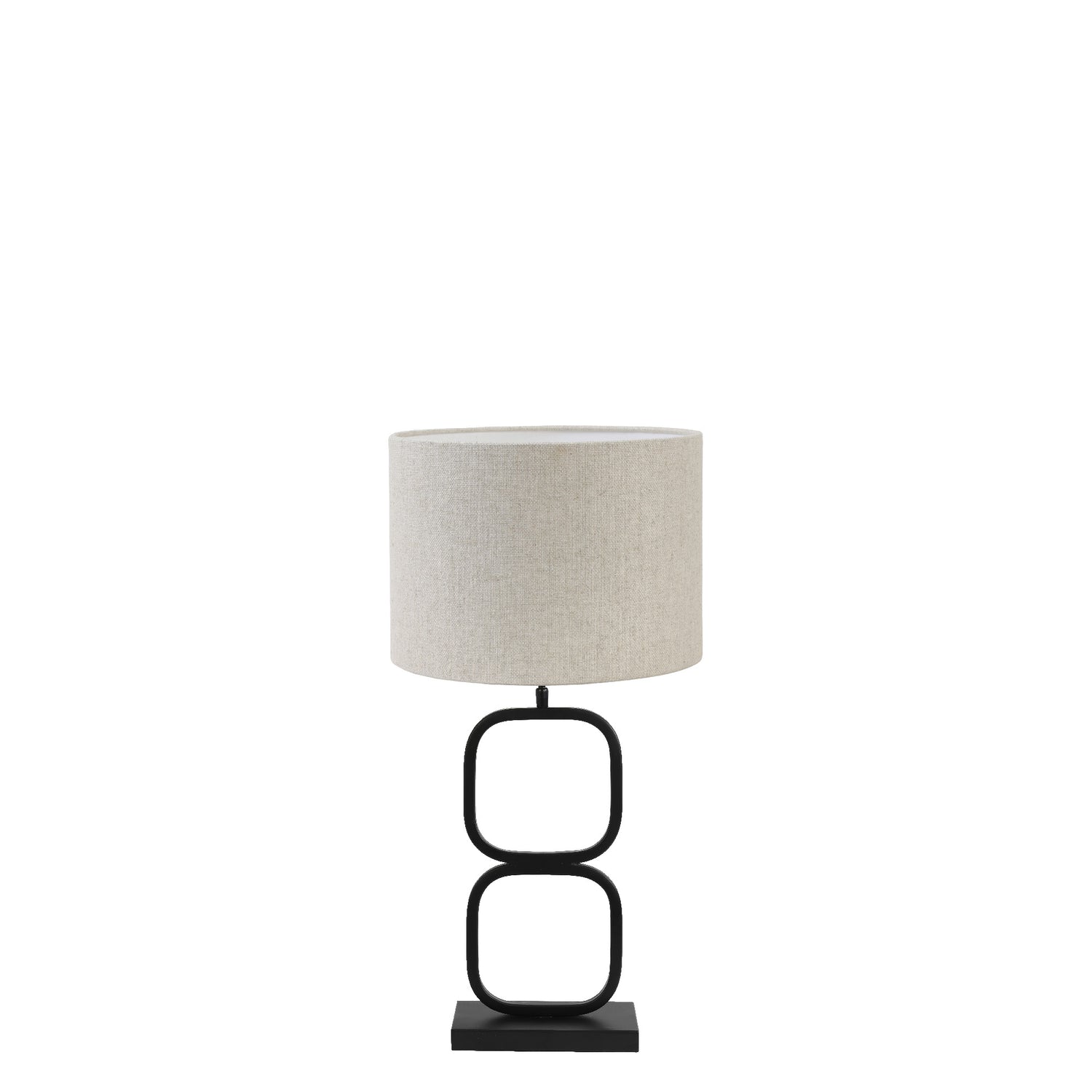 Light & Living Tafellamp Lutika|Livigno - Zwart|Naturel - Ø30x67cm