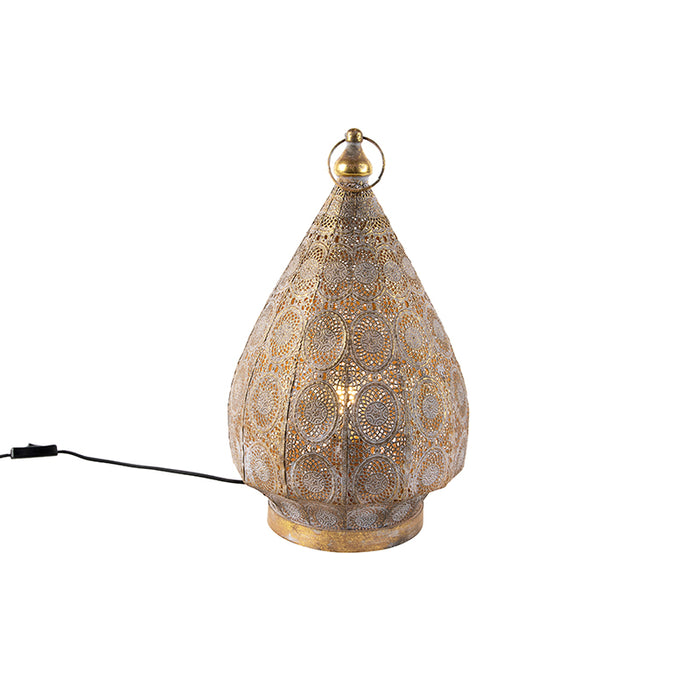 QAZQA Tafellamp mowgli - Goud|messing - Oosters - D 280mm