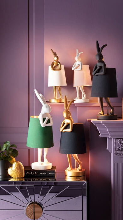 Kare Design Animal Rabbit Tafellamp 68 Cm - Goudkleurig - Zwart