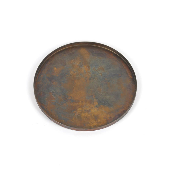 Rasteli Schaal-Kaarsenplateau Rond  Bruin-Brons D 30 cm H 1,5 cm