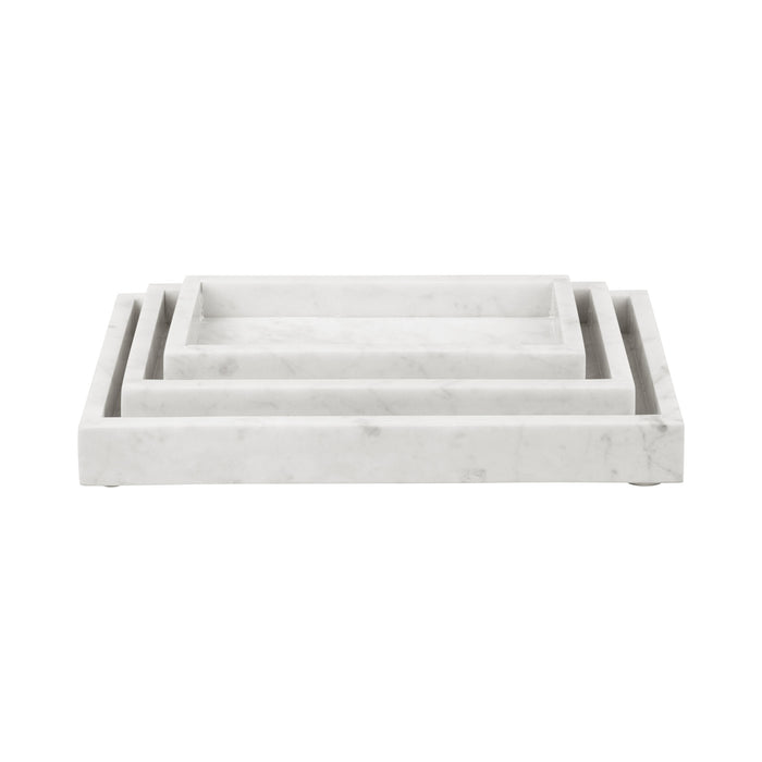 present time - Tray Marble medium white