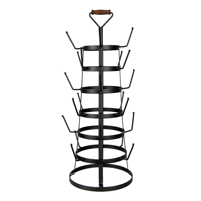 Clayre & Eef Mokkenrek 30x30x64 cm Zwart Ijzer Mokkenboom Mokkenhouder