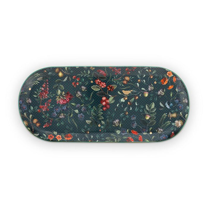 Pip Studio Winter Wonderland Taartplateau - Donkerblauw - 33.3x15.5cm