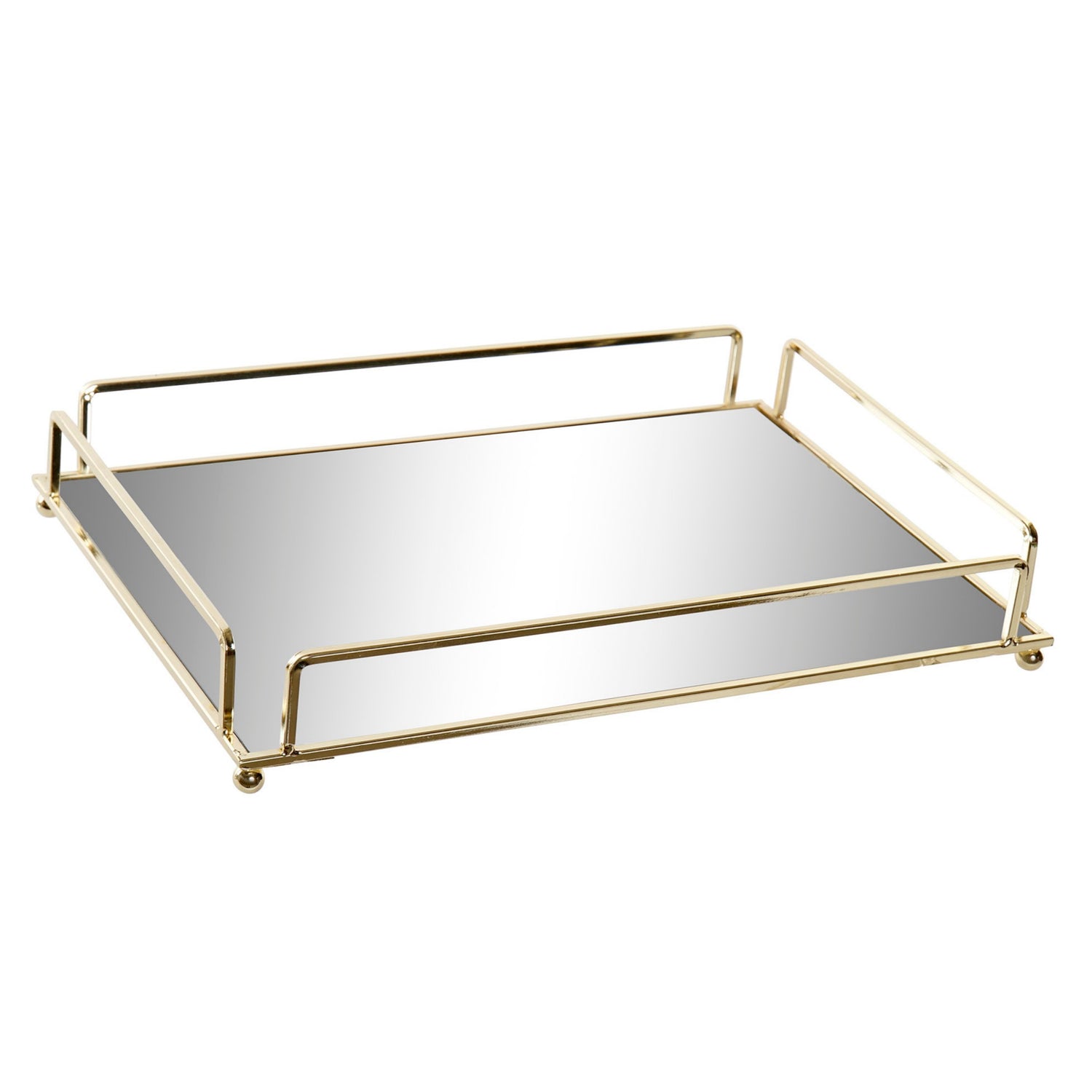 Mirror Tray Elegance Rechthoek - Metalen spiegel dienblad - Goud - L30
