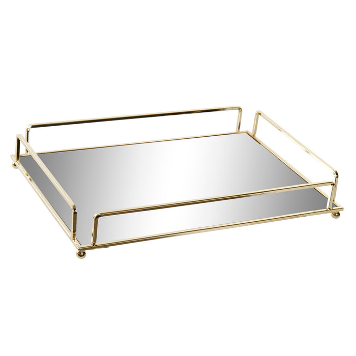 Mirror Tray Elegance Rechthoek - Metalen spiegel dienblad - Goud - L30