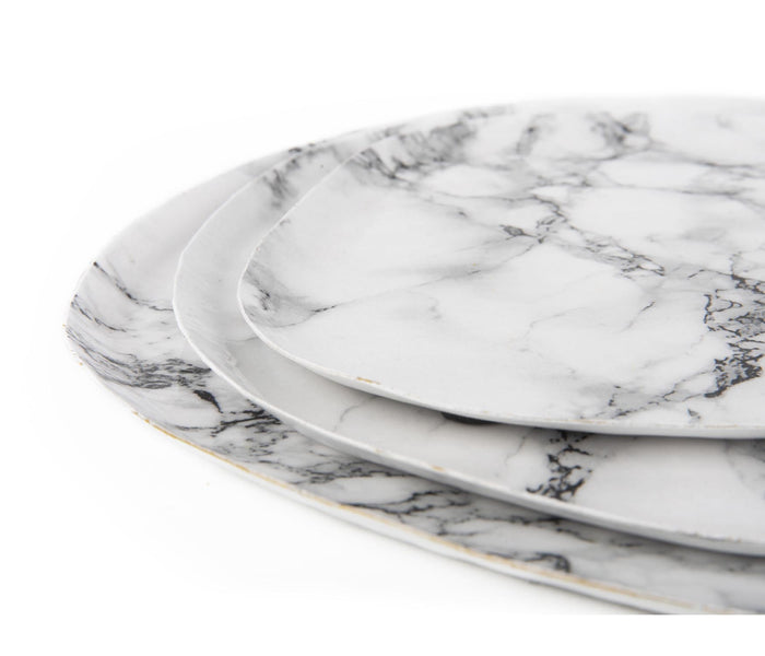 present time - Dienblad Marble Look - Wit - 34x30x1 cm