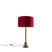 QAZQA Art Deco tafellamp brons velours kap rood 35 cm - Pisos