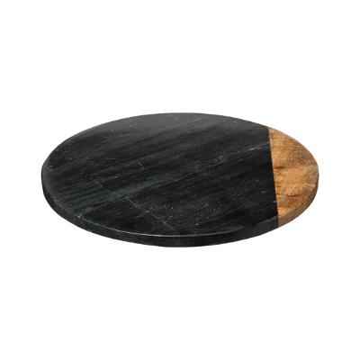 Draaiplateau Serveerplank Marble Draaischijf van 100%Marmer &amp; Hout