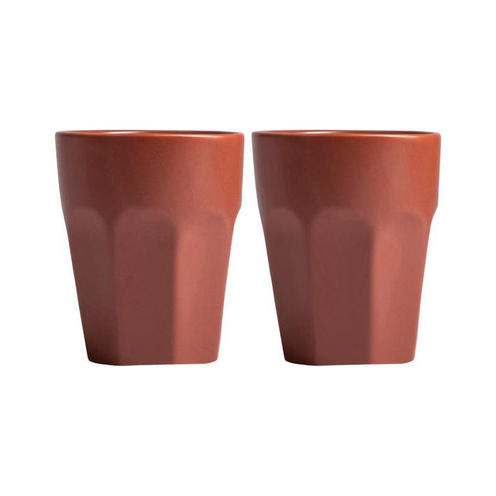 Gusta mok terra set van 2 (Ø 7,5 centimeter x 9,5 centimeter)