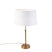 QAZQA Bronze tafellamp met linnen kap wit 35cm - Parte