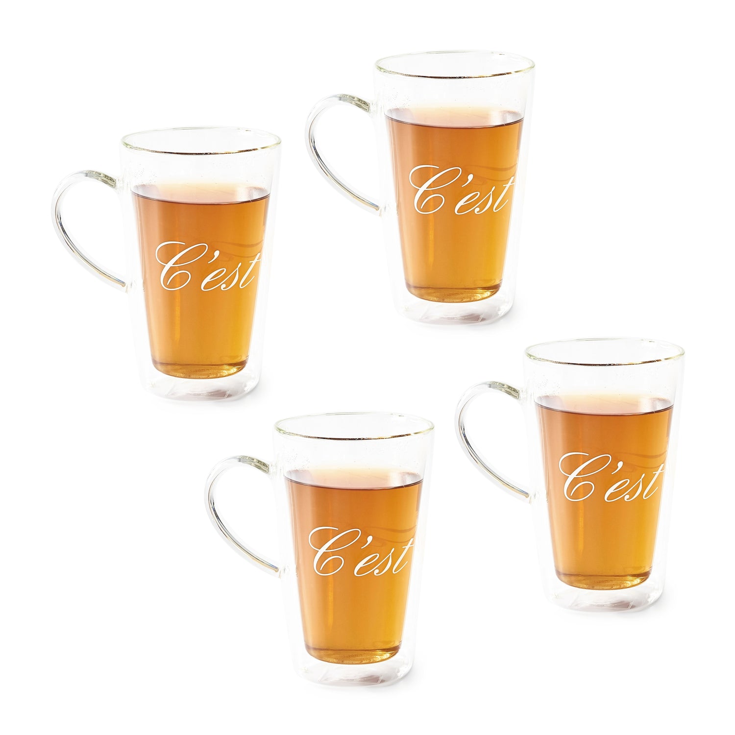 Riviera Maison C'est Chaud Dubbelwandige Glazen set 4 Stuks - 370ML