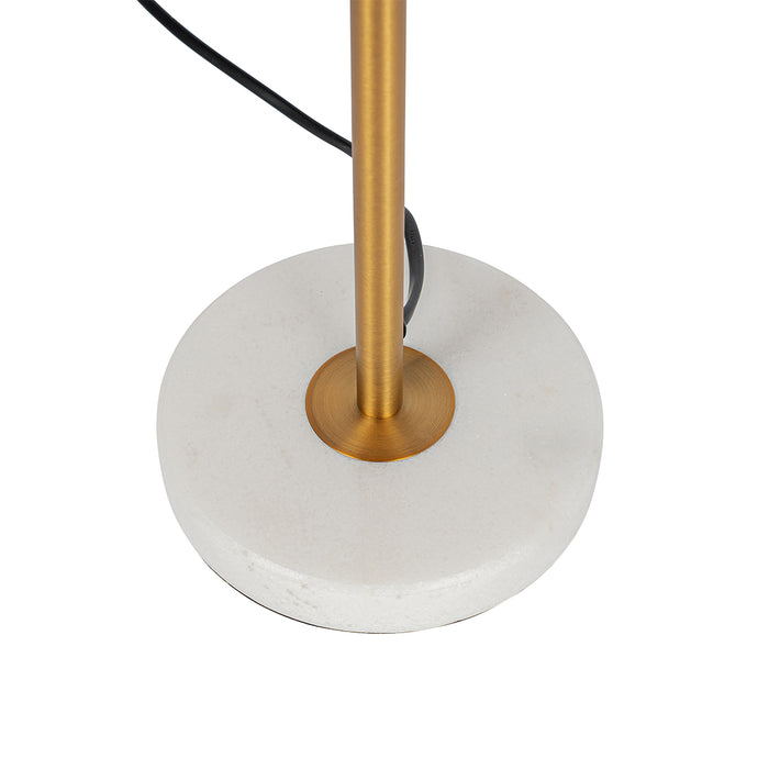 QAZQA Art Deco tafellamp brons met marmer en amber glas - Nina