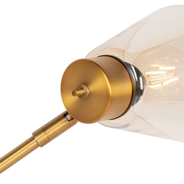 QAZQA Art Deco tafellamp brons met marmer en amber glas - Nina