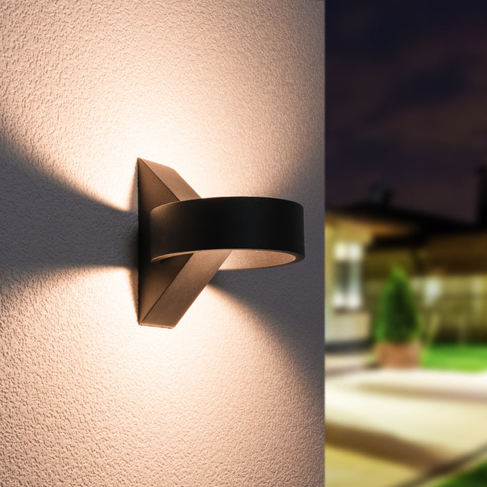 HOFTRONIC Muta LED Wandlamp Zwart IP54 voor binnen en buiten