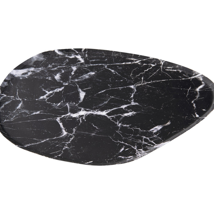 present time - Dienblad Marble Look - Zwart - 34x30x1 cm