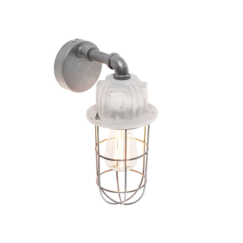 QAZQA Wandlamp mighty - Grijs - Industrieel - L 140mm