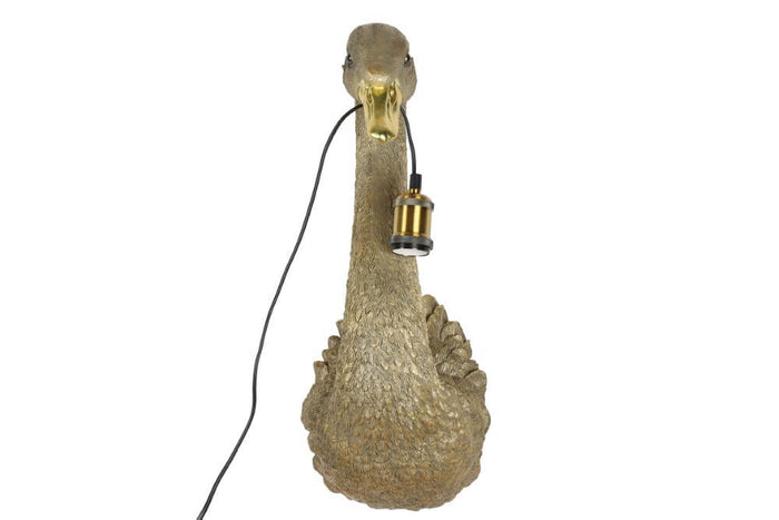 Homestylingshop Wandlamp Zwaan E27 goud - L23B23,5H57,5CM