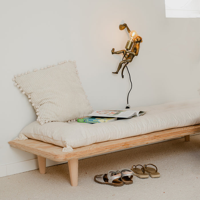 QAZQA Vintage wandlamp goud - Animal Monkey