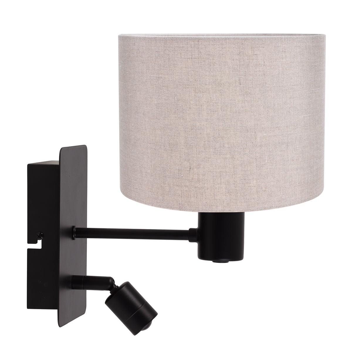 Light & Living Montana wandlamp zwart met beige kap
