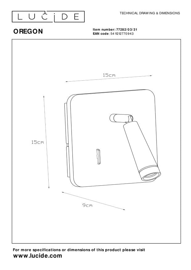 Lucide OREGON Bedlamp - Wit