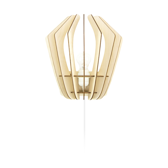 Bomerango Wall Original houten muurlamp met koordset wit - Small