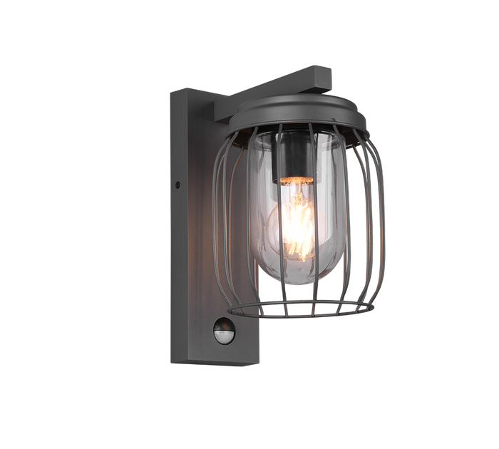 Trio Leuchten Tuela Wandlamp IP44 Bewegingssensor Antraciet