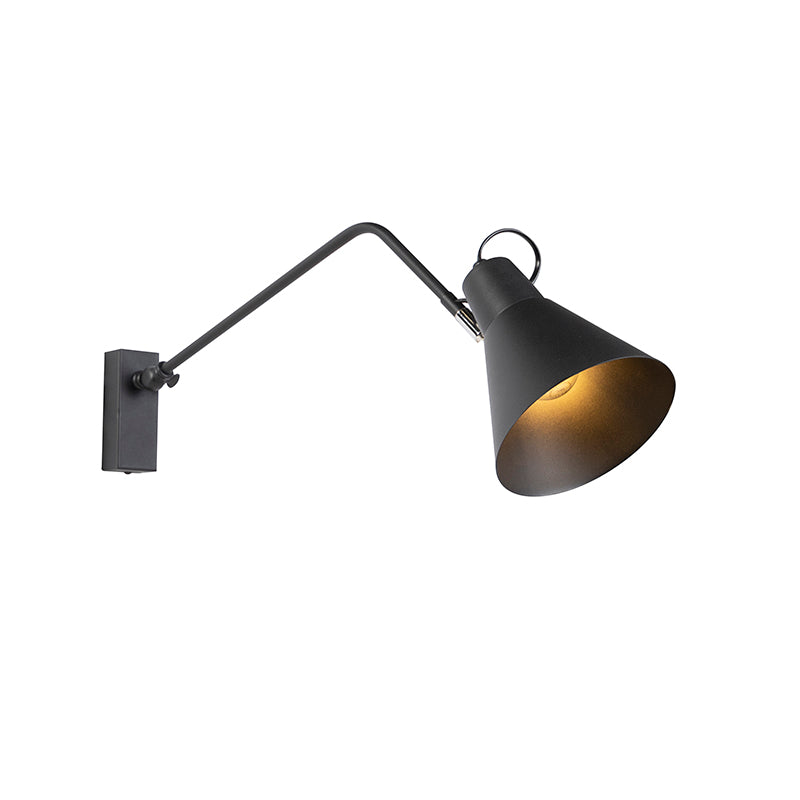 QAZQA Design wandlamp zwart verstelbaar - Luna