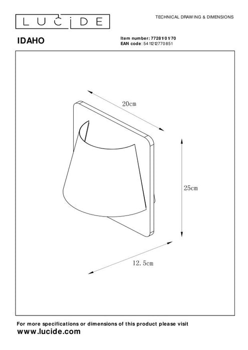 Lucide IDAHO Wandlamp - Bruin